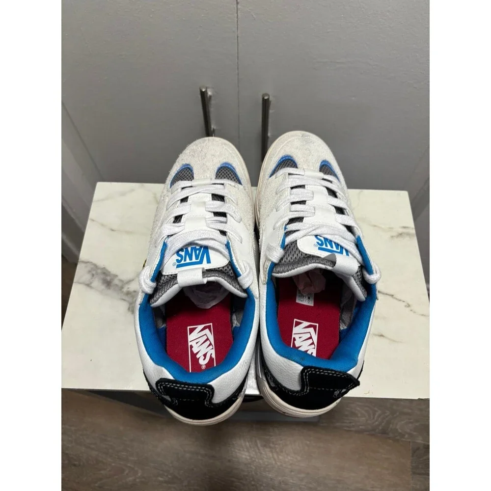 Vans Skate Mixxa Suede White Blue Skateboarding Shoes Men's Size 12 VN000CUYWTN